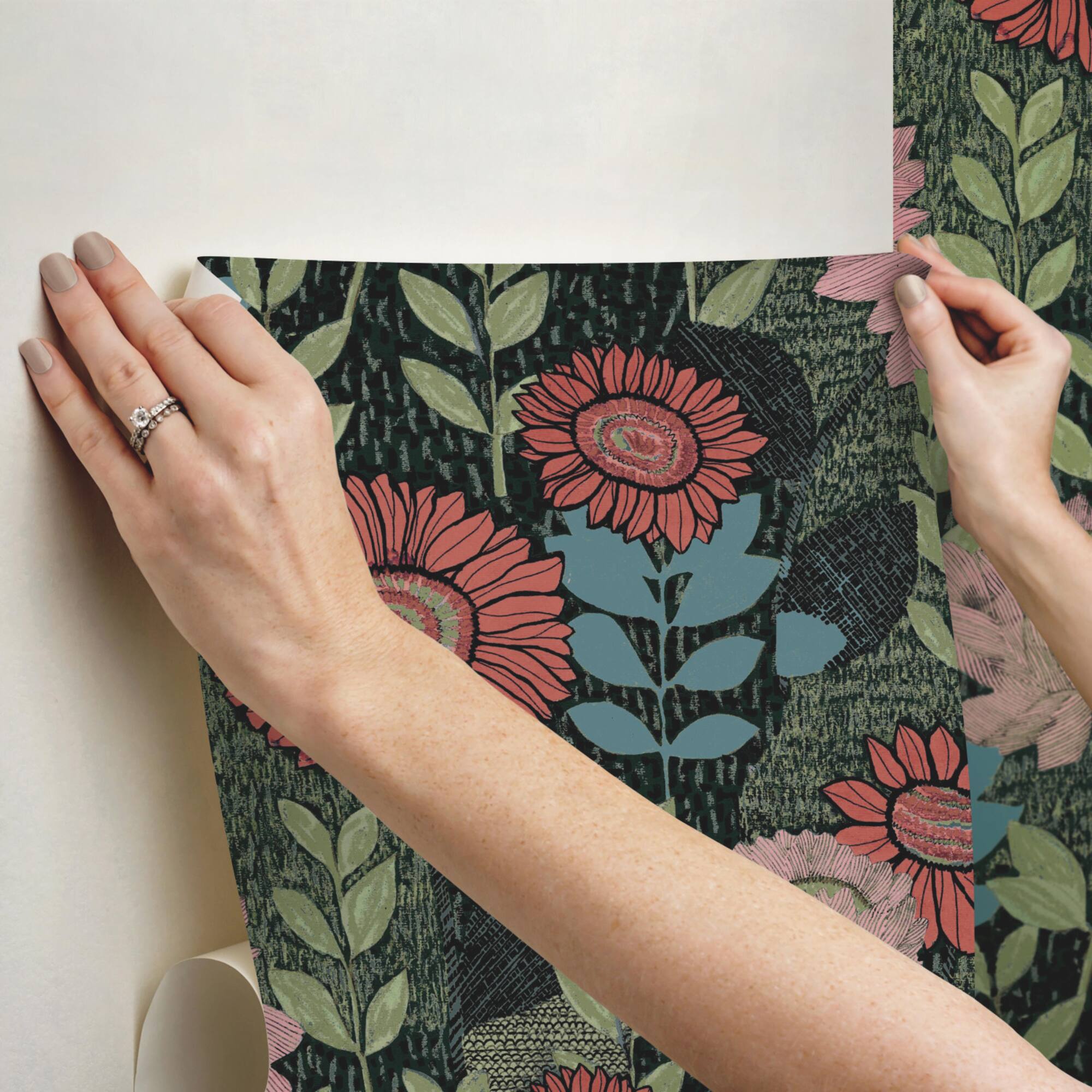 RoomMates Tamara Day Green Botanical Garden Peel & Stick Wallpaper